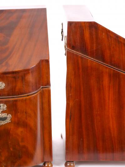 English Mahogany Wood Campaign Cellarette Wine Storage Box