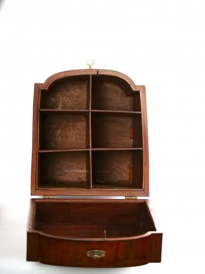 English Mahogany Wood Campaign Cellarette Wine Storage Box