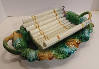 English Majolica Asparagus Cradle Circa 1885