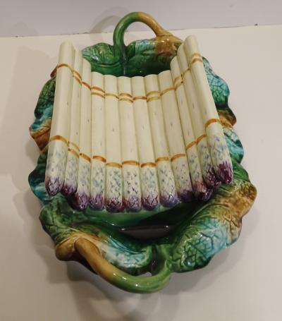 English Majolica Asparagus Cradle Circa 1885