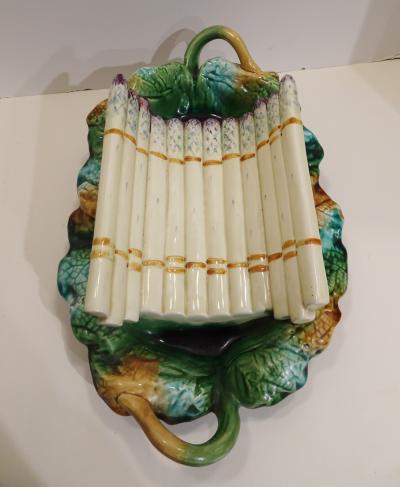English Majolica Asparagus Cradle Circa 1885