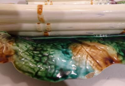 English Majolica Asparagus Cradle Circa 1885