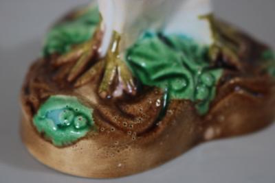 English Majolica Bird Triple Throated Vase