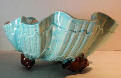 English Majolica Clam Shell Bowl Circa 1880