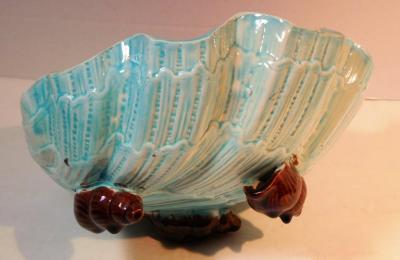 English Majolica Clam Shell Bowl Circa 1880