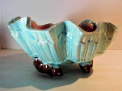 English Majolica Clam Shell Bowl Circa 1880