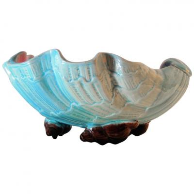 English Majolica Clam Shell Bowl Circa 1880
