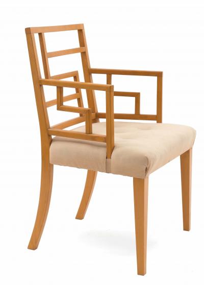 English Maple Geometric Arm Chairs