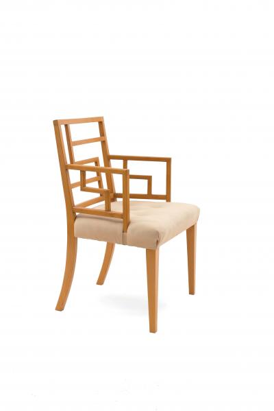 English Maple Geometric Arm Chairs