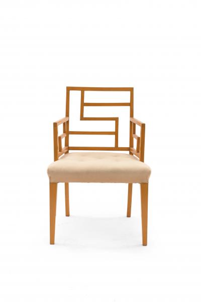 English Maple Geometric Arm Chairs