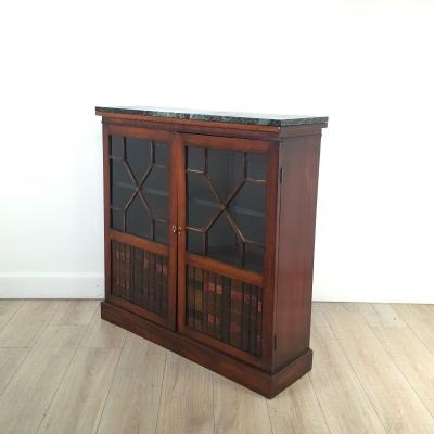 English Marble Top Bookcase from a Georgian cabinet 19th century and later