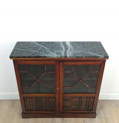 English Marble Top Bookcase from a Georgian cabinet 19th century and later