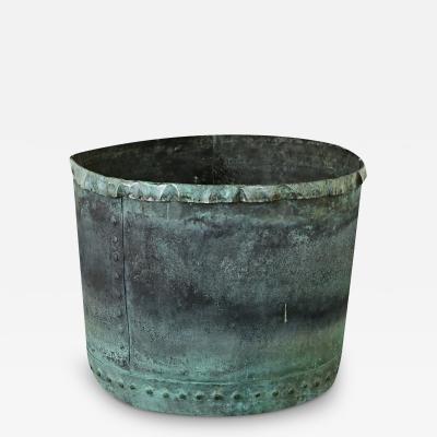 English Massive Oxidized Copper Pot