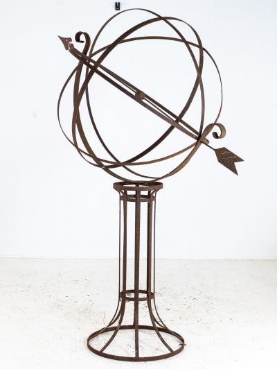 English Mid 20th Century Iron Armillary Sphere on Stand