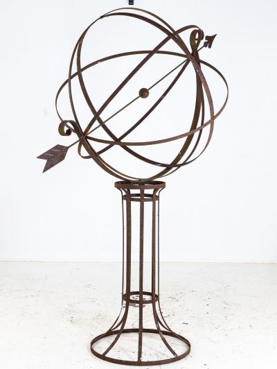English Mid 20th Century Iron Armillary Sphere on Stand