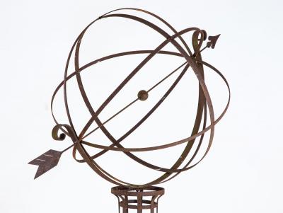 English Mid 20th Century Iron Armillary Sphere on Stand