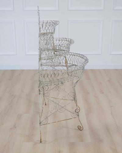 English Mid 20th Century Semi Circular Wirework Plant Stand