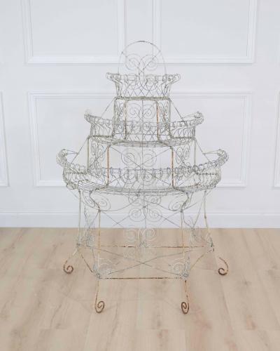 English Mid 20th Century Semi Circular Wirework Plant Stand