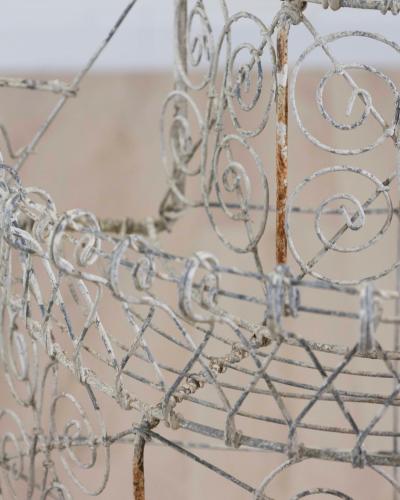 English Mid 20th Century Semi Circular Wirework Plant Stand