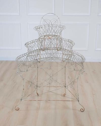 English Mid 20th Century Semi Circular Wirework Plant Stand