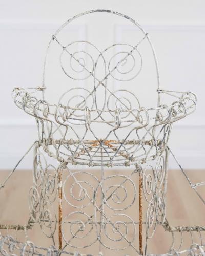 English Mid 20th Century Semi Circular Wirework Plant Stand