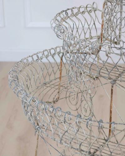 English Mid 20th Century Semi Circular Wirework Plant Stand