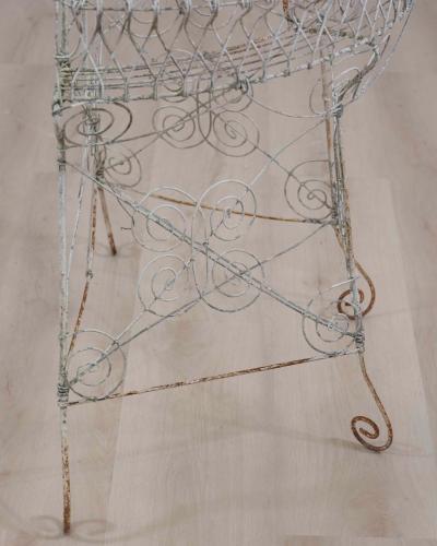 English Mid 20th Century Semi Circular Wirework Plant Stand