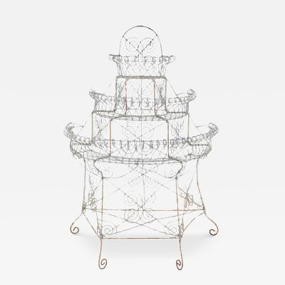 English Mid 20th Century Semi Circular Wirework Plant Stand