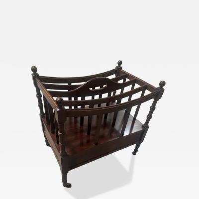 English Mid Century Mahogany Magazine Stand