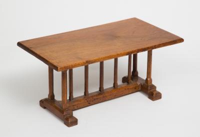 English Miniature Arts and Crafts Trestle Table