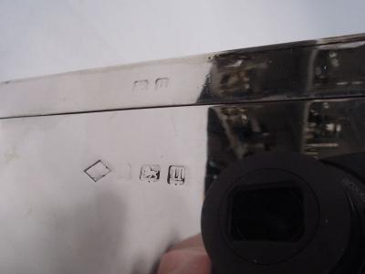 English Modern Sterling Silver Box with Scottish Agate Thistle