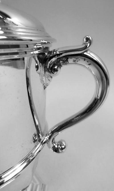 English Neoclassical Sterling Silver Covered Urn Trophy Cup 1958