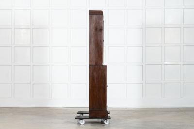 English Oak Carved Modular Glazed Bookcase