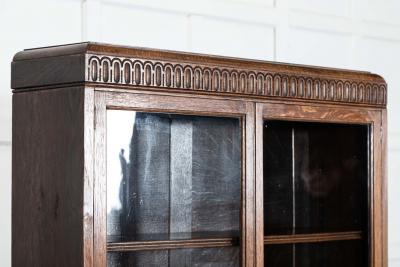 English Oak Carved Modular Glazed Bookcase