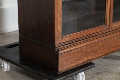 English Oak Carved Modular Glazed Bookcase