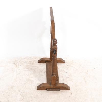 English Oak Cotswold Style Dressing Table Mirror with Turned Acorn Finials