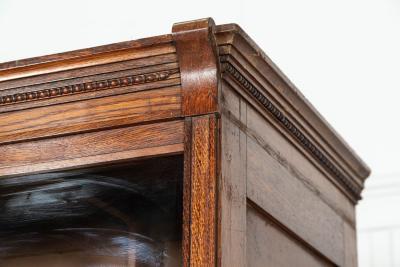 English Oak Glazed Haberdashery Cabinet