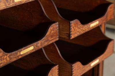 English Oak Glazed Haberdashery Cabinet