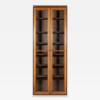 English Oak Glazed Haberdashery Cabinet