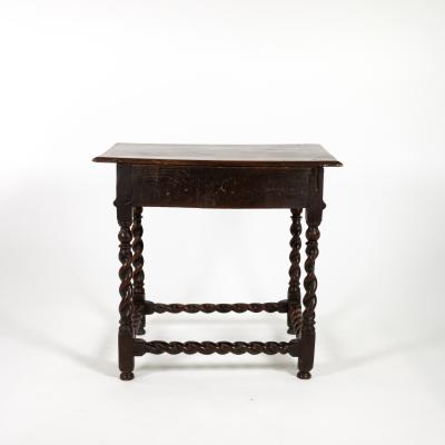 English Oak Side Table With Single Drawer circa 1720