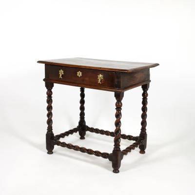 English Oak Side Table With Single Drawer circa 1720