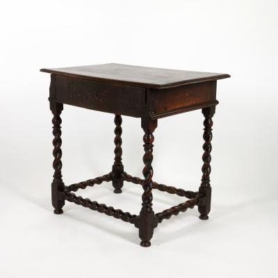English Oak Side Table With Single Drawer circa 1720