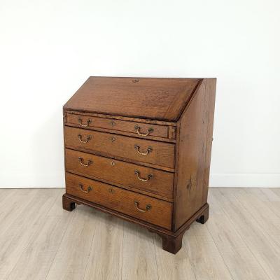 English Oak Slant Front Desk circa 1830