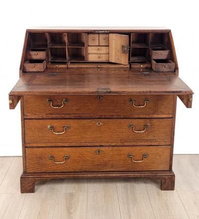 English Oak Slant Front Desk circa 1830