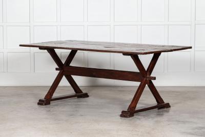 English Oak X Framed Farmhouse Refectory Table
