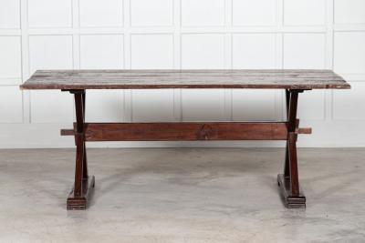 English Oak X Framed Farmhouse Refectory Table