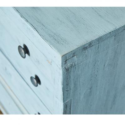 English Painted Pine Blue Chest of Drawers
