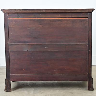 English Painted Pine Chest of Drawers with Moth Decoupage