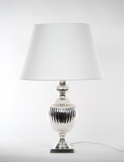 English Pair Mid 20th Century Silver Plate Table Lamp