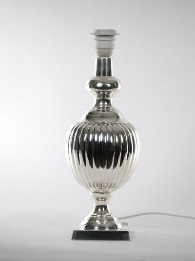English Pair Mid 20th Century Silver Plate Table Lamp